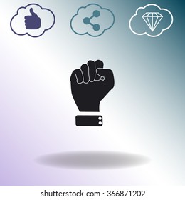 Vector illustration of abstract to shake one's fist at someone.