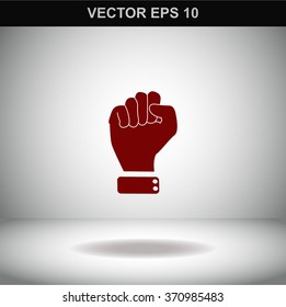 Vector illustration of abstract to shake one's fist at someone.