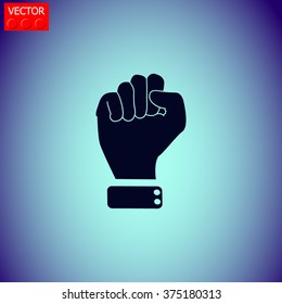 Vector illustration of abstract to shake one's fist at someone.