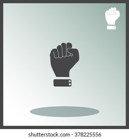 Vector illustration of abstract to shake one's fist at someone.