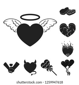 Vector illustration of abstract and shape icon. Set of abstract and love stock vector illustration.