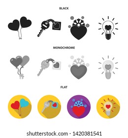 Vector illustration of abstract and shape icon. Set of abstract and love vector icon for stock.