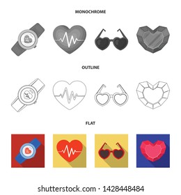 Vector illustration of abstract and shape icon. Collection of abstract and love stock vector illustration.