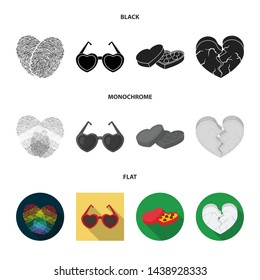 Vector illustration of abstract and shape icon. Set of abstract and love vector icon for stock.
