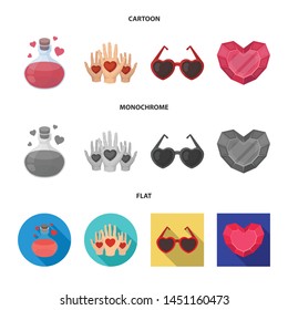 Vector illustration of abstract and shape logo. Collection of abstract and love stock symbol for web.