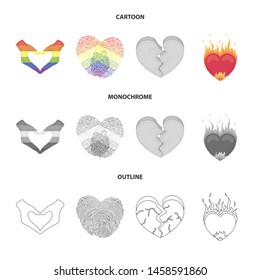 Vector illustration of abstract and shape logo. Collection of abstract and love stock symbol for web.