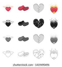 Vector illustration of abstract and shape sign. Collection of abstract and love vector icon for stock.