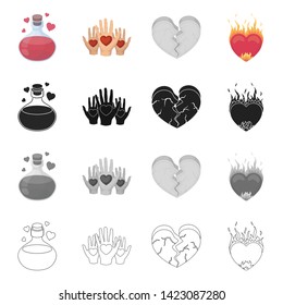 Vector illustration of abstract and shape sign. Collection of abstract and love stock vector illustration.