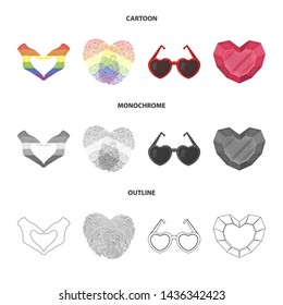 Vector illustration of abstract and shape sign. Collection of abstract and love stock symbol for web.