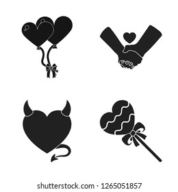 Vector illustration of abstract and shape symbol. Collection of abstract and love stock symbol for web.