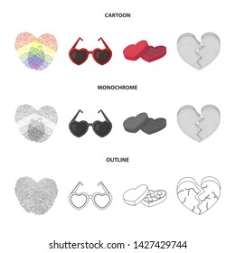 Vector illustration of abstract and shape symbol. Collection of abstract and love stock vector illustration.