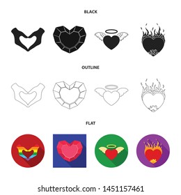 Vector illustration of abstract and shape symbol. Collection of abstract and love stock vector illustration.