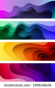 Vector illustration, abstract shapes arranged in layers. Site layout
