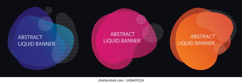 Vector illustration of abstract shapes banner on black.