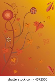 Vector illustration of abstract shapes and branches. Suitable for background