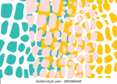 Vector illustration of abstract shapes, hand-drawn background dots and shapes, made in pastel colors, beautiful delicate background for decoration. in a fashionable abstract style