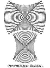 Vector illustration of abstract shapes of the lines.