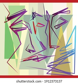vector illustration of abstract shapes of three faces