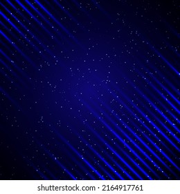 Vector illustration with abstract shining lines on blue background for design