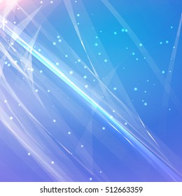Vector illustration abstract shiny blue wavy background