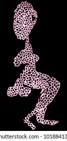 A vector illustration of an abstract sitting figure.