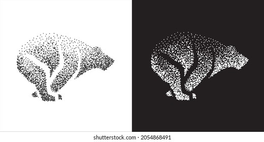 Vector Illustration of Abstract Sketch Bear Animal in Isolated Background. Graphic Design Elements for Templates, Poster and More.