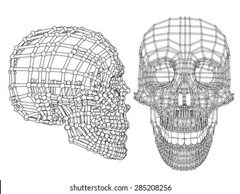 Skull Wireframe Low Poly Mesh Vector Stock Vector Royalty Free