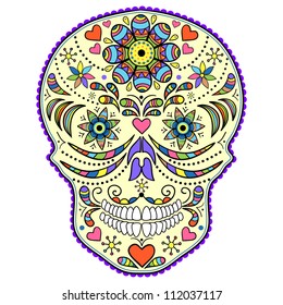 Vector Illustration of abstract skull isolated on white background.