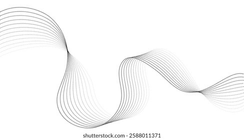 Vector illustration of abstract smooth dotted halftone wave blend lines. Modern design element suitable for banners, covers, presentations.