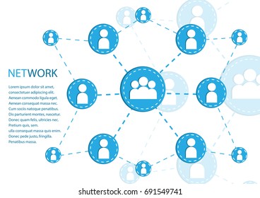 Vector illustration abstract social network / networking, linking entities, marketing, internet communication, company