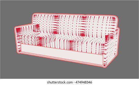 Vector illustration of the abstract sofa with dots texture, art for web and print design appealing for party and alcohol theme.