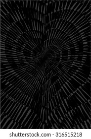 Vector illustration of abstract spiral distorted grunge heart background. Hand drawn image. Pulse, heartbeat, love, passion, life. Black & White.