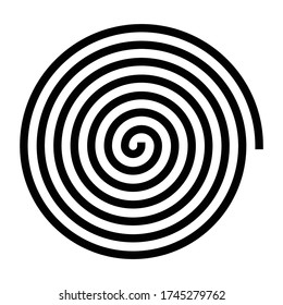 Vector Illustration des abstrakten Spiralbildes. Schwarz-Weiß-Helix, Loop, Curl, Gyre, Scroll isoliert im Hintergrund. Einfaches Flachelement für Design.