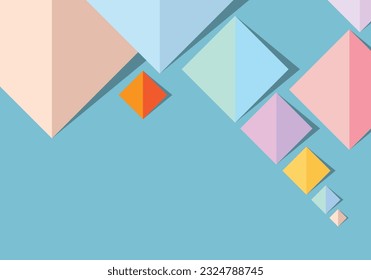 Vektorgrafik, abstrakter quadratischer, pastellfarbiger Hintergrund. Dynamische Formen-Kombinationsmuster-Bildschirmhintergrund für Geschäftspräsentationen, Banner, Cover, Flyer, Broschüre und Poster. ruhig und fröhlich