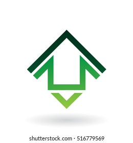 Ilustración vectorial del icono de la casa en forma cuadrada abstracta aislado en un fondo blanco