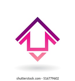 Vector Illustration of Abstract Square Shaped House Icon isolated on a white background