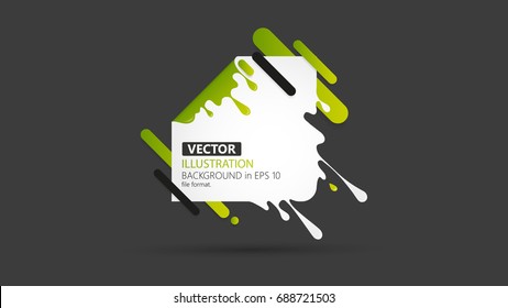 Vector illustration of abstract square. Abstract splash, liquid shape. Background for poster, cover, banner, placard. 