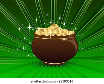 Vector illustration of a abstract st Patrick's pot .