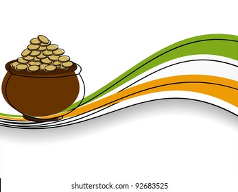 vector illustration of a abstract st Patrick's pot on white background.