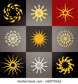 Vector illustration of abstract star icons.