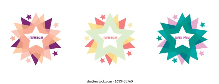 Vector illustration abstract stars shape. Colorful template concept for web banners and printed materials. can be used for flyers, banners, business cards, advertising text