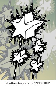 Vector illustration of an abstract stars twinkle drawing.