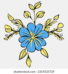 Vector illustration abstract still life of flowers in pastel colors. Collection of contemporary art.