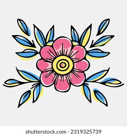 Vector illustration abstract still life of flowers in pastel colors. Collection of contemporary art.