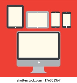 Vector illustration of abstract style modern and  mobile gadgets.eps