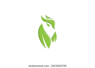 Ilustración vectorial de estilo abstracto logotipo de hoja de búho