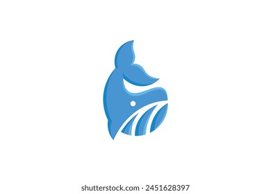 vector illustration of abstract style whale logo