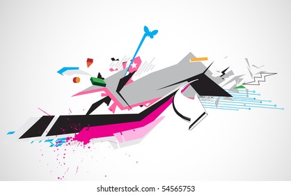 Vector illustration of abstract styled Decorative urban background