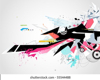 Vector illustration of abstract styled Decorative urban background