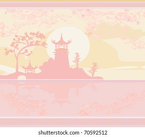 Vector illustration of abstract styled Decorative Traditional Japanese background